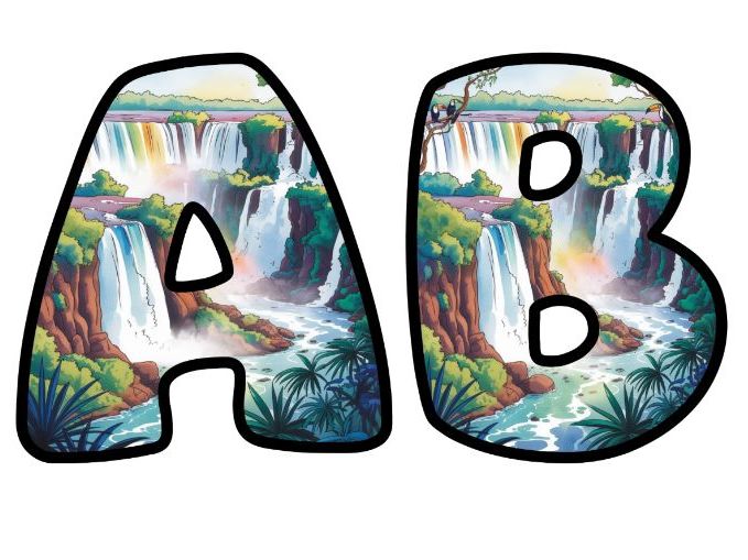 Iguazu Falls Alphabet Letters | Classroom Display, A-Z 0-9 and Signs