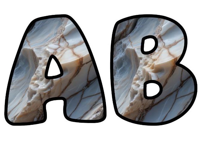 Marble Stone Swirl Alphabet Letters