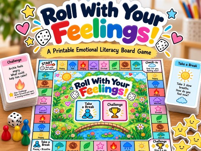 Roll With Your Feelings! Printable Emotional Literacy Board Game | SEND & SEMH Resource