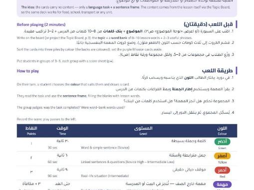 Qulha! Arabic B Speaking Card & Board Game