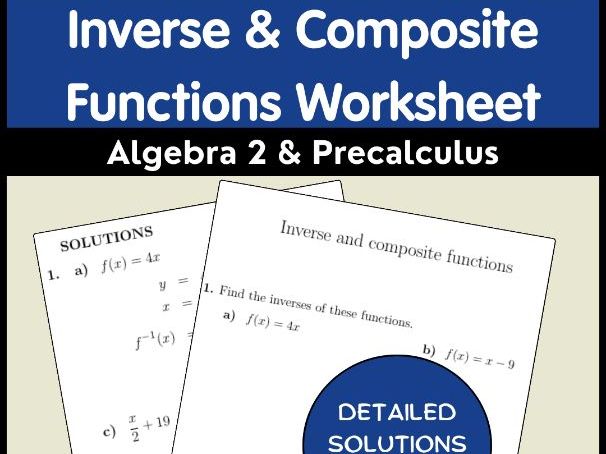 Inverse & Composite Functions Worksheet | Algebra 2 & Precalculus