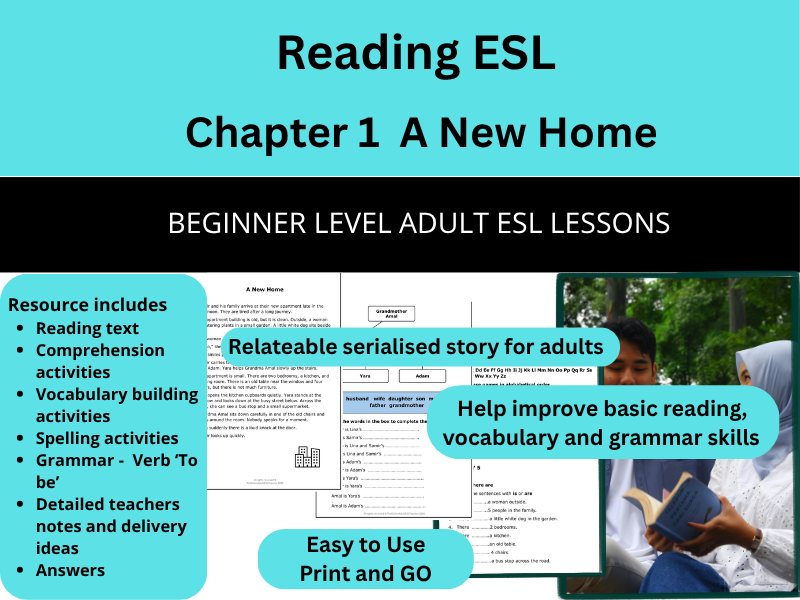 Adult ESL/ELL Beginners - Reading and Language Lesson 1- A New Home
