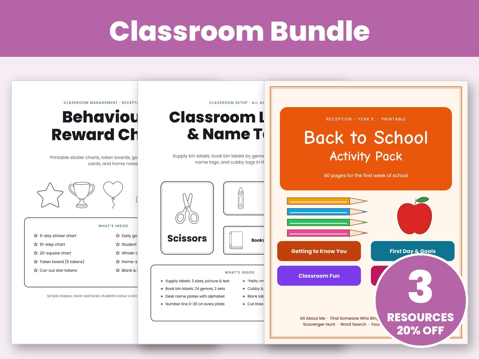 Back to School Classroom Bundle KS1 KS2