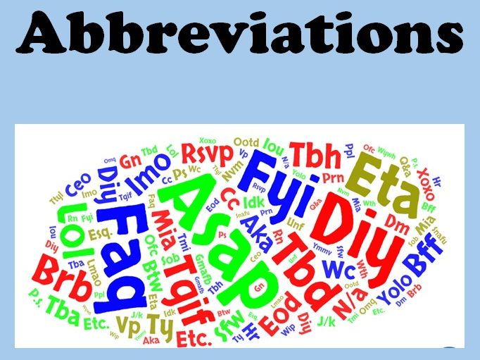 Abbreviations: Quiz and Worksheet