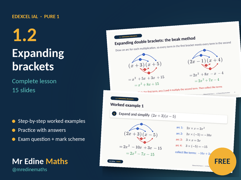 Expanding Brackets – Edexcel IAL Pure 1 (Chapter 1.2) – Complete Lesson
