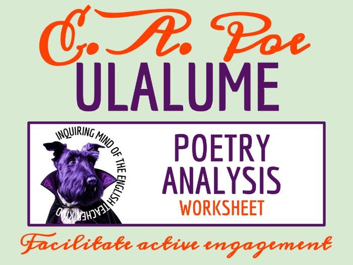 "Ulalume" by Edgar Allan Poe Poetry Analysis Worksheet | Grief Poem | Ballad