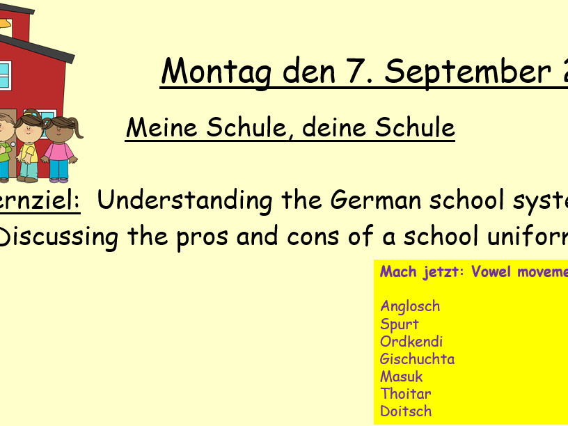 GCSE Foundation AQA 1. Meine Schule, deine Schule