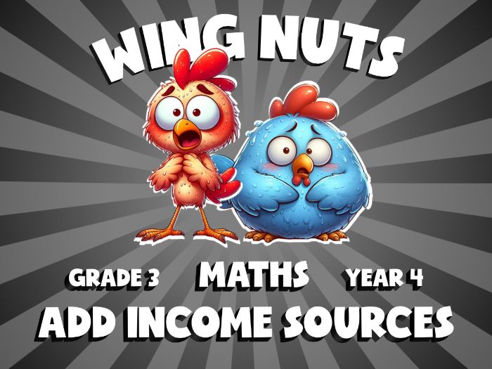 Add Income Sources WING NUTS Maths Game | No-Prep Year 4 Review Activity