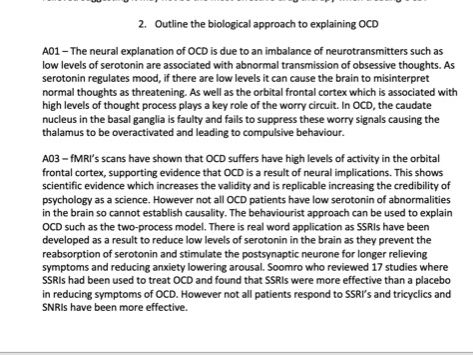 AQA A Level psychology essay plans - psychopathology