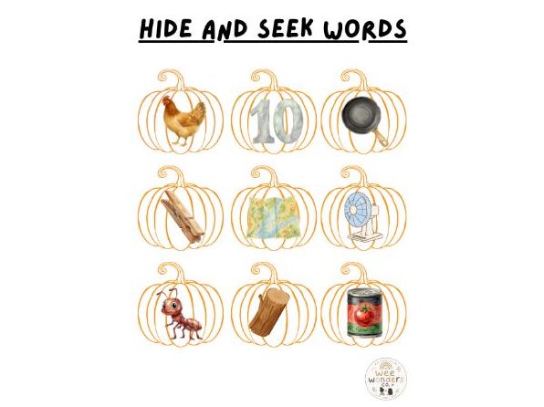 Hide and seek phonics pumpkins