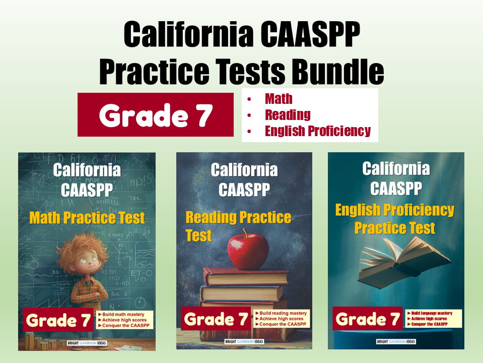 California CAASPP Practice Tests Bundle for Grade 7