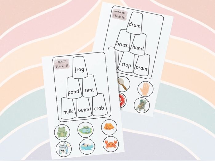 Phonics - Read It, Stack It! CVCC CCVC
