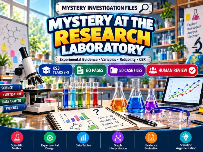 Mystery at the Research Laboratory | KS3 Science Working Scientifically | 60 Pages