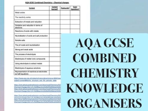 Combined Science Chemistry Knowledge Organisers Higher GCSE AQA