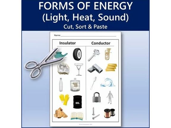 Forms of Energy Cut, Sort & Paste | Printable Worksheet Activity