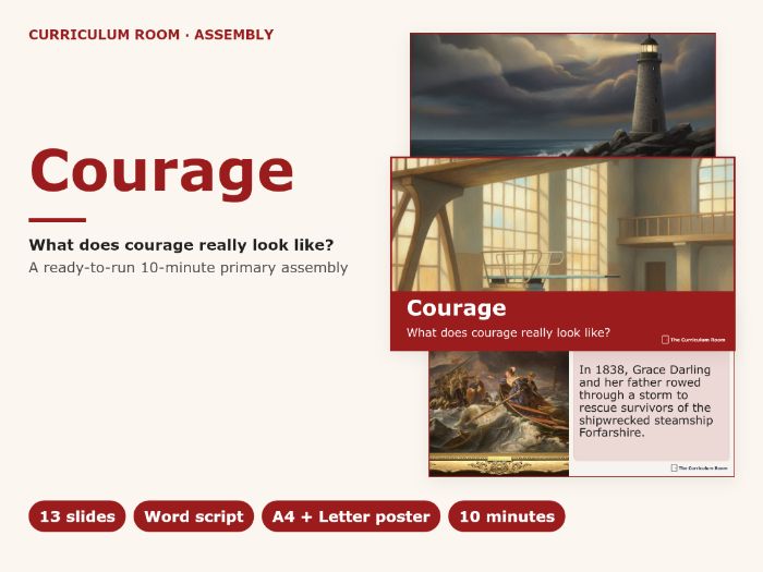 Courage Assembly: What Does Courage Really Look Like? Primary Slides + Script