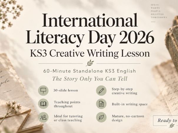 International Literacy Day 2026 | KS3 Creative Writing Lesson