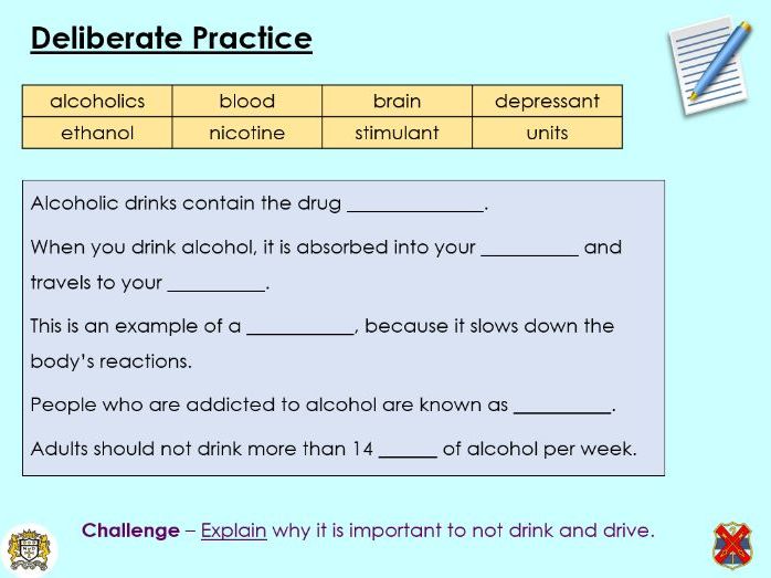 Alcohol - KS3 Activate lesson