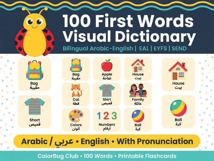 100 Arabic-English First Words | EAL EYFS Visual Dictionary