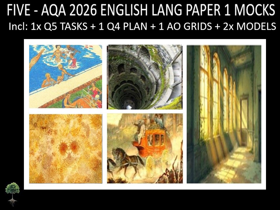 FIVE - AQA PAPER 1 | 2026 FULL MOCKS | Q5 TASKS | Q4 PLAN |AO GRIDS | MODELS