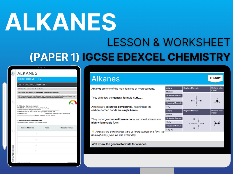 Alkanes – Lesson & Worksheet – Unit 4 – IGCSE Chemistry