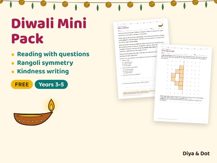 Diwali Reading and Rangoli Symmetry Mini Pack