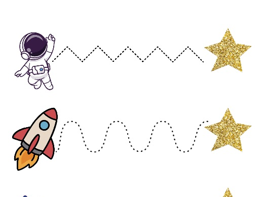 Space Handwriting Pattern Sheet-Pencil Practice