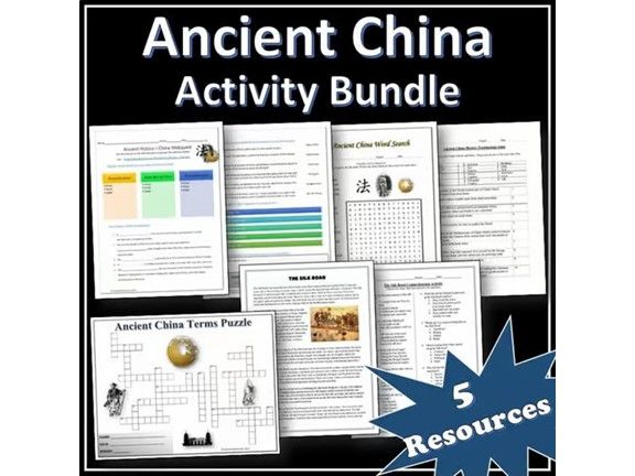 Ancient China - History Activity Bundle | Webquest | Puzzles | EDITABLE