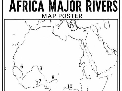 Africa Major Rivers Map Worksheet | Geography Labeling Activity + Answer Key