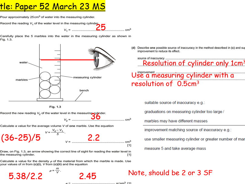 Density (solid, liquid and gas) for IGCSE Physics 0625 CIE Unit 1