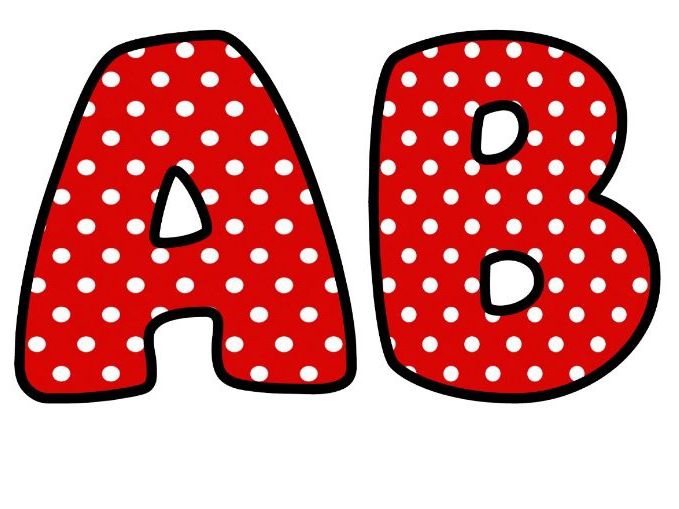 Red Polkadot Bubble Letters | Polka Dot Bulletin Board Letters | Printable Alphabet A-Z and 0-9