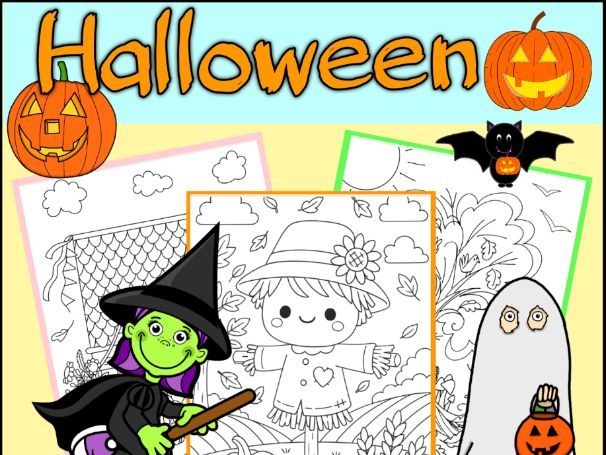 Autumn & Fall colouring pages Activities printable worksheets - Halloween Crafts