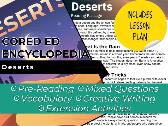 Deserts Reading Comprehension Passage - Cored Ed Encyclopedia