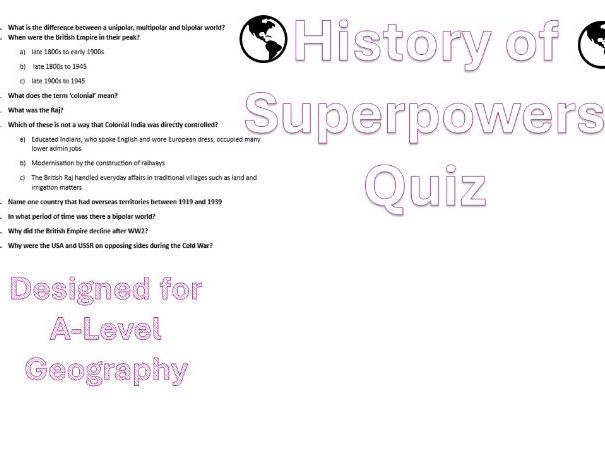 History of Superpowers Quiz
