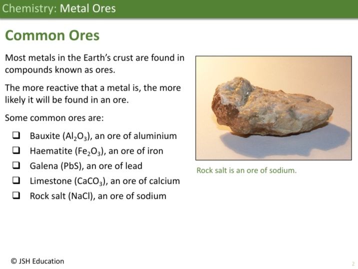 KS3 Chemistry: Metal Ores