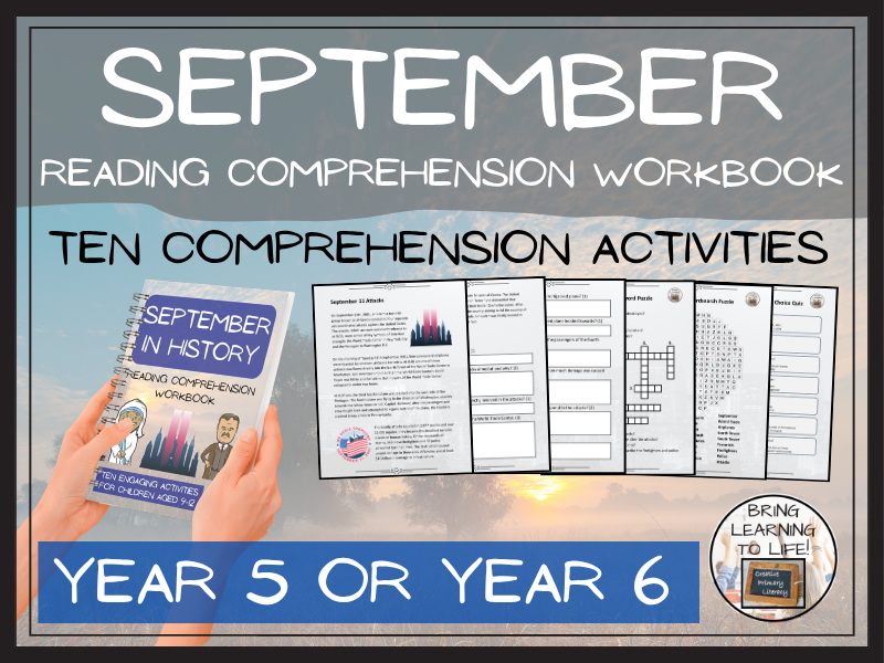 September in History Reading Comprehension Workbook | Year 5 or Year 6