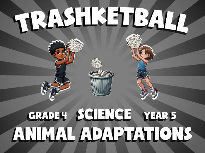 Animal Adaptations TRASHKETBALL Science Game | No-Prep Year 5 Review Activity
