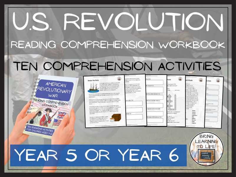 American Revolutionary War Reading Comprehension Workbook | Year 5 or Year 6