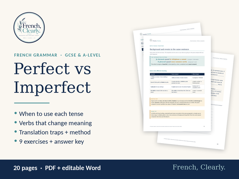 French Perfect vs Imperfect – Passé Composé & Imparfait Rules + Exercises (GCSE & A-level)