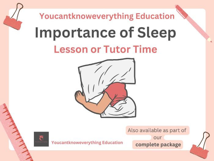 The Importance of Sleep PSHE Lesson