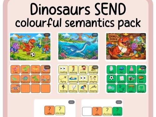 Dinosaur theme SEND colourful semantics pack