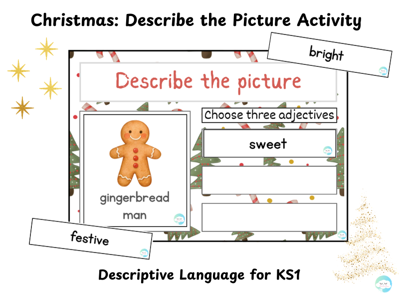 Christmas Describe the Picture Activity | Descriptive Language for KS1