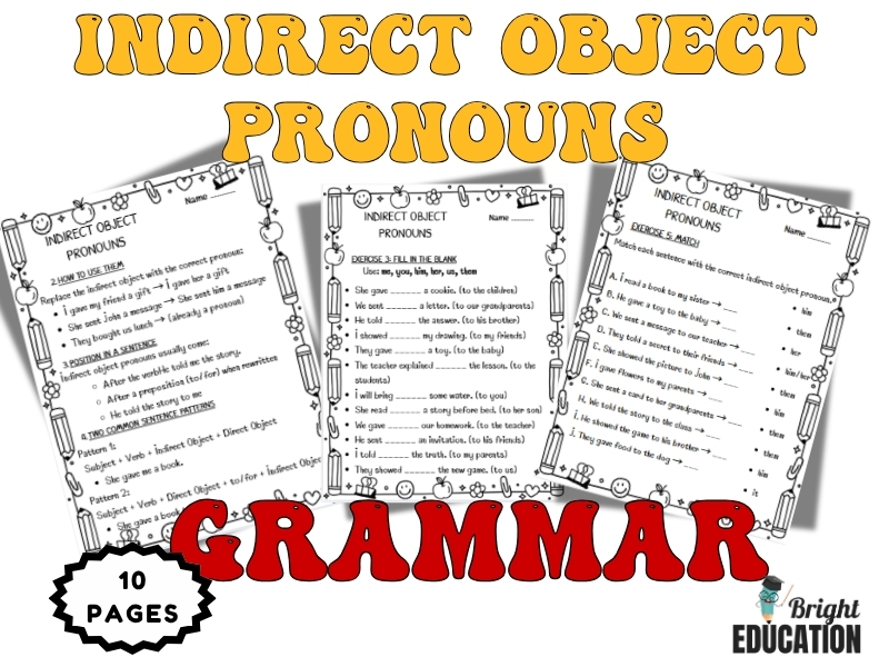 Indirect Object Pronouns Grammar Practice and Review