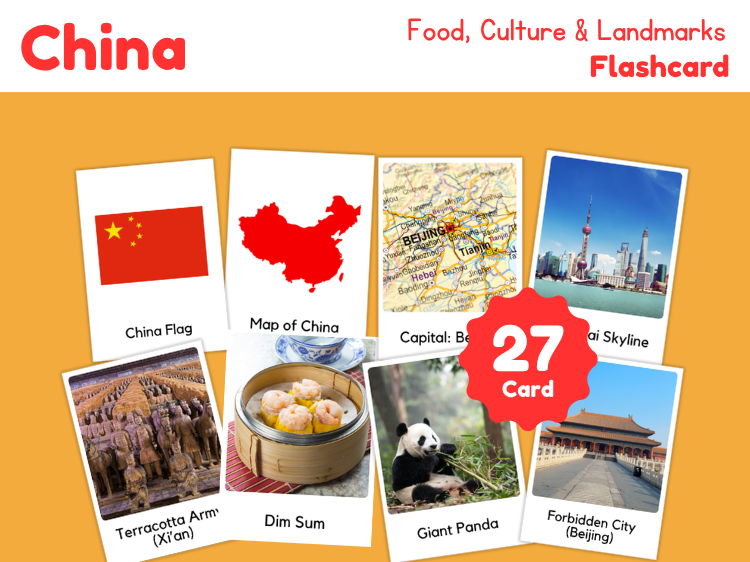 China Flashcards | 27 Geography, Culture & Landmark Cards
