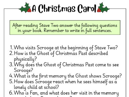 'A Christmas Carol' Stave Questions