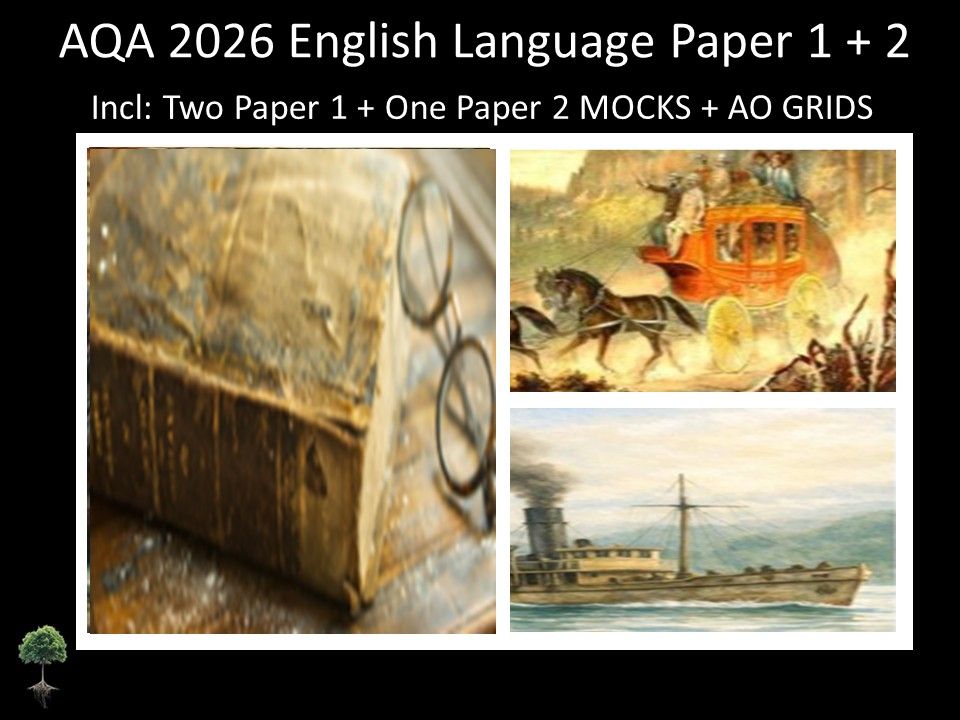 Three AQA 2026 GCSE English Language Paper 1 + 2 Mocks | AO GRIDS