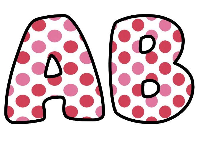 Bright Pink Polkadots Classroom Display | Lettering Set | Upper & Lowercase, 0-9 and Signs