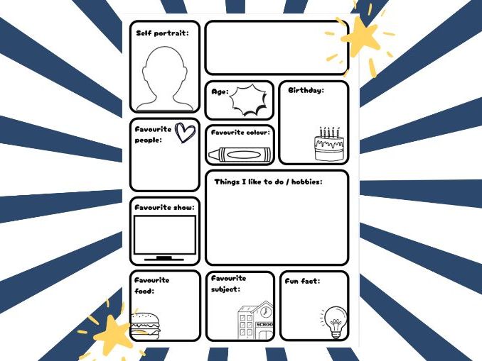 KS1/KS2 get to know me poster template