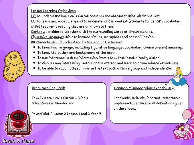 Reading Scheme of Work  KS3– Autumn 2 (Lessons 1 and 2)