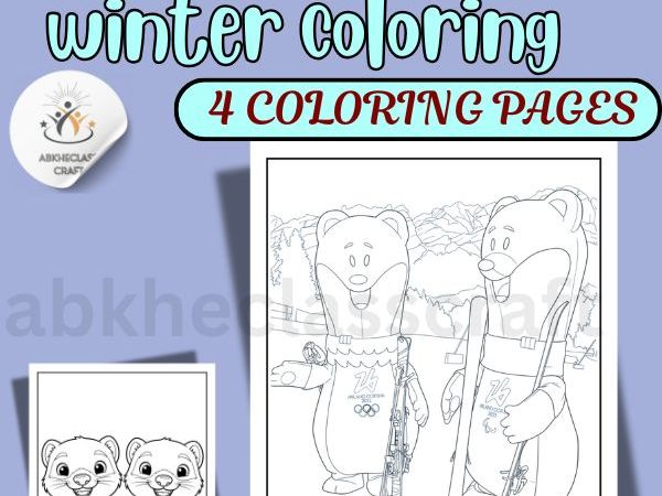 Winter Olympic Mascot Coloring Page 2026 (Milan-Cortina) Tina and Milo